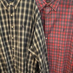 Polo Ralph Lauren Navy and Red Plaid Shirts